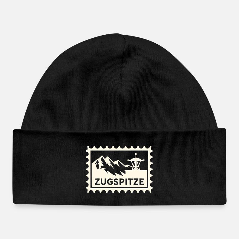 Sommet de la montagne avec conception de téléphérique - Bonnet bébé bio - noir