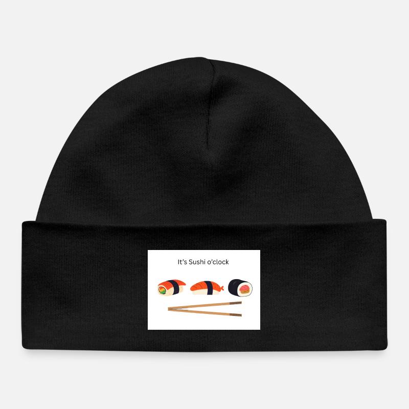 C’est l’heure des sushis - Bonnet bébé bio - noir