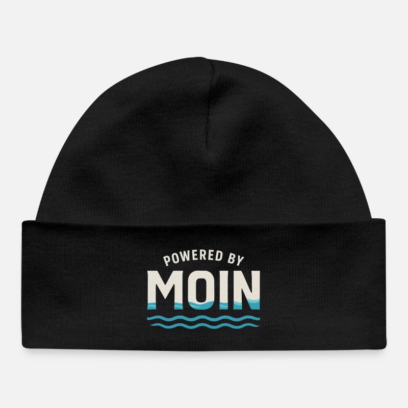 Moon Power Waves Logo - Bonnet bébé bio - noir
