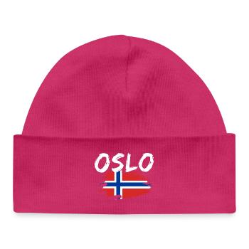 Oslo Norwegen - Baby Organic Mütze - hot Pink - Vorne