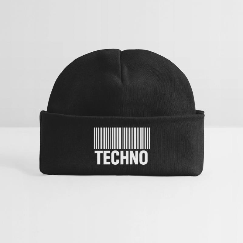 Techno Barcode Pattern Baby Organic Beanie