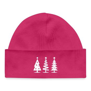 Sapins de Noël - Bonnet bébé bio - hot pink - Devant