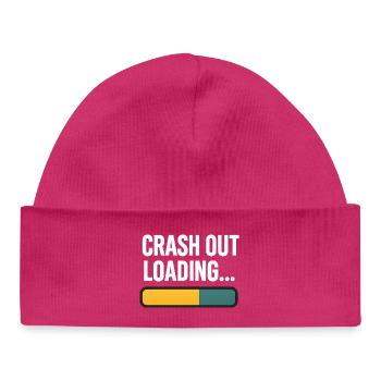 Crash Out Loading Bar, lustiger Spruch - Baby Organic Mütze - hot Pink - Vorne