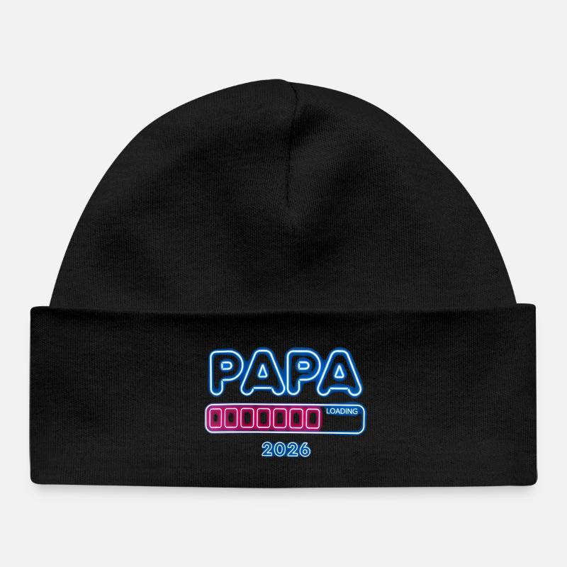 Annonce de cadeau de papa 2026 - Bonnet bébé bio - noir