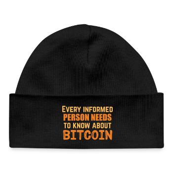 Bitcoin Informed - Baby Organic Beanie - black - Front