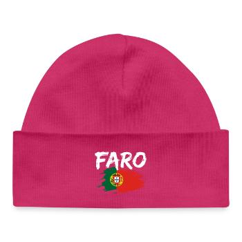 Faro Portugal Flagge - Baby Organic Mütze - hot Pink - Vorne