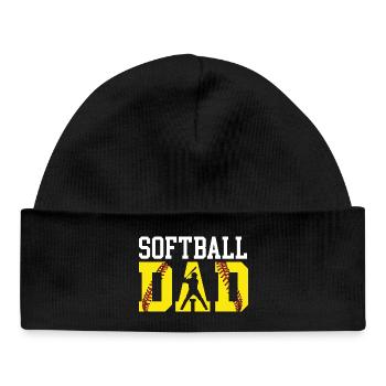 Softball Dad Loud Proud Supportive Game Day Gear - Baby Organic Beanie - black - Front