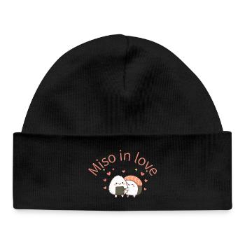Miso in Love Sushi Hug sushi hug - Baby Organic Beanie - black - Front