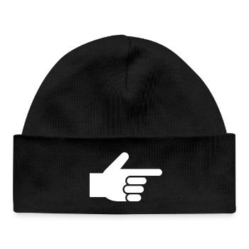Hand, index finger, pointer - Baby Organic Beanie - black - Front