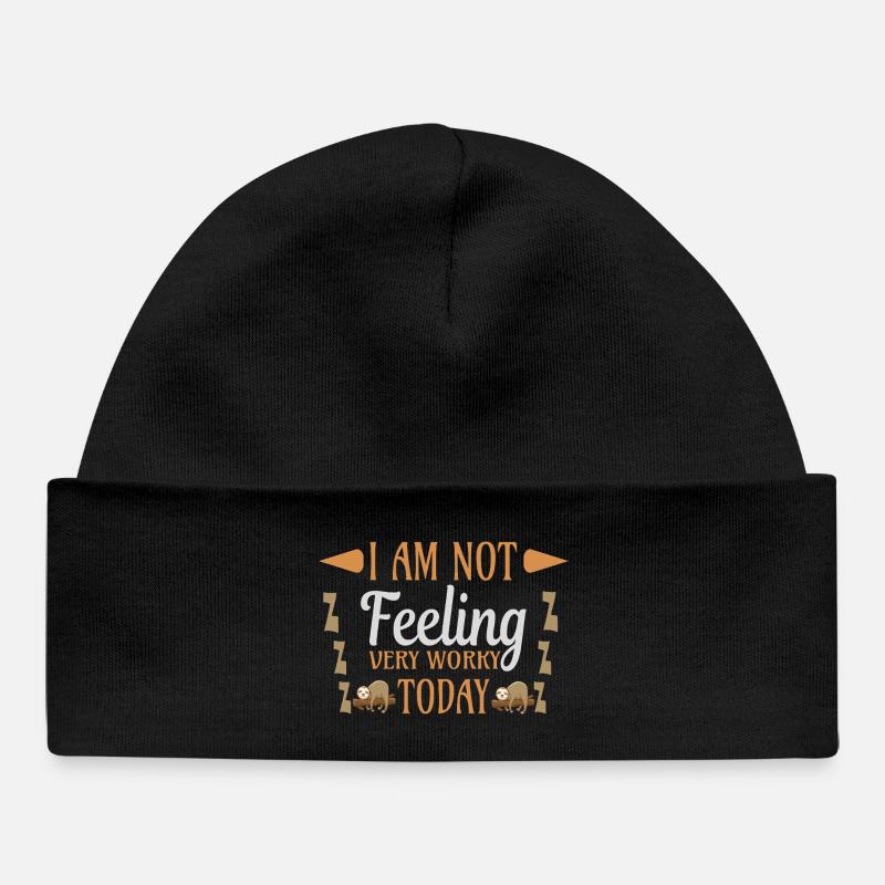 Not feeling workly sloth - Baby Organic Beanie - black