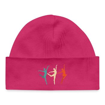 Silhouettes de danse en swing tricolore - Bonnet bébé bio - hot pink - Devant