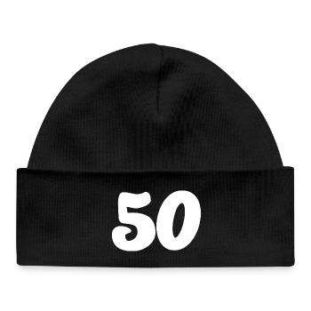 50. 50 YEARS. 50th ANNIVERSARY. 50 YEARS ANNIVERSARY. - Baby Organic Beanie - black - Front