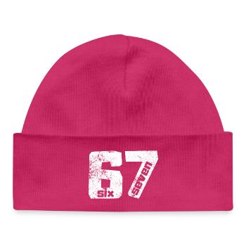 67 Six Sept - Bonnet bébé bio - hot pink - Devant