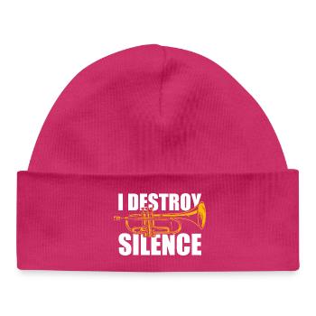 I destroy silence Trompete Trompetenspieler - Baby Organic Mütze - hot Pink - Vorne