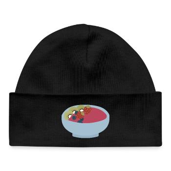 Fruit Smoothie Bowl Illustration - Baby Organic Beanie - black - Front