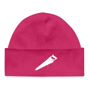 Artisanat du graffiti à la scie à main - Bonnet bébé bio - hot pink - Devant