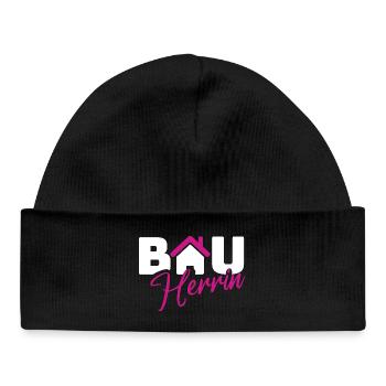 Logo style constructeur - Bonnet bébé bio - noir - Devant