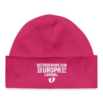 Beförderung zum Uropa 2027 loading - Baby Organic Mütze - hot Pink - Vorne