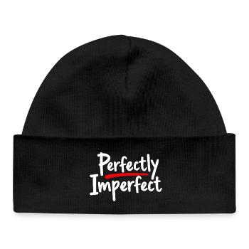 Perfectly Imperfect Statement for Self-Love - Baby Organic Beanie - black - Front