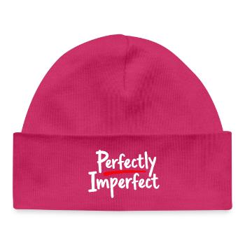 Perfectly Imperfect Statement for Self-Love - Baby Organic Beanie - hot pink - Front