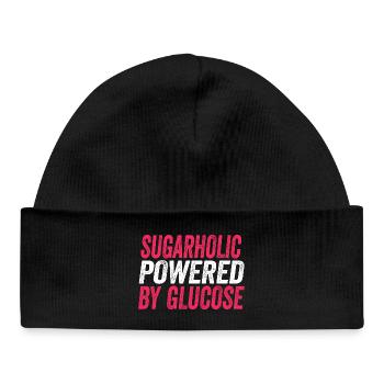 Sugarholic Powered by Glucose - Baby Organic Beanie - black - Front