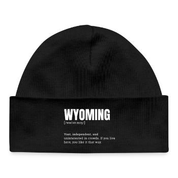 Wyoming Bold Terrain Typography - Baby Organic Beanie - black - Front
