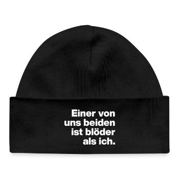 L’UN DE NOUS EST PLUS STUPIDE QUE MOI. SARCASME, COQUIN - Bonnet bébé bio - noir - Devant