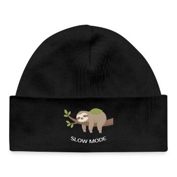 Paresseux en mode lent sur la branche - Bonnet bébé bio - noir - Devant