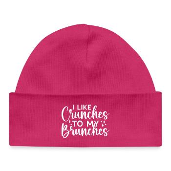 Powerlifting Bodybuilder Like Crunches My Brunches - Baby Organic Mütze - hot Pink - Vorne