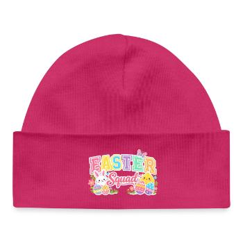 Easter Squad Colorful Eggs Chick - Baby Organic Beanie - hot pink - Front