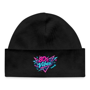 80s Vibes Neon Retro - Baby Organic Beanie - black - Front