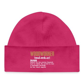 Rustikales Holzwerker Typo-Design - Baby Organic Mütze - hot Pink - Vorne