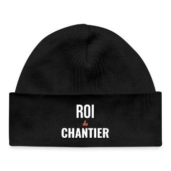 Roi du Chantier — Humour BTP - Bonnet bébé bio - noir - Devant