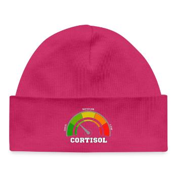 Funny Low cortisol Hilarious Stress Free Cortisol - Baby Organic Beanie - hot pink - Front