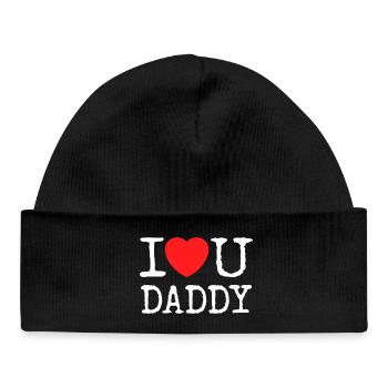 I Love You Daddy Shirt - Baby Organic Beanie - black - Front