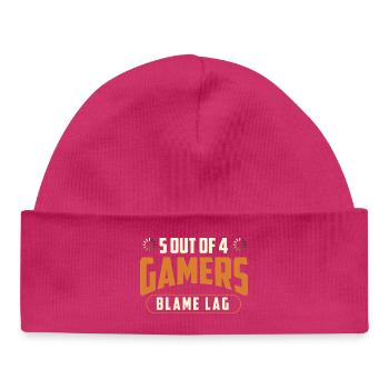 5 Out Of 4 Gamers Blame Lag Gaming Humor - Baby Organic Beanie - hot pink - Front