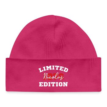 Limited Edition Nicolas - Baby Organic Beanie - hot pink - Front