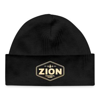 Zion National Park Badge Tee - Baby Organic Beanie - black - Front