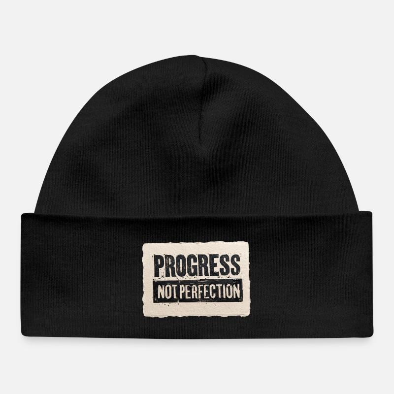 Progress-not-perfection - Baby Organic Mütze - Schwarz
