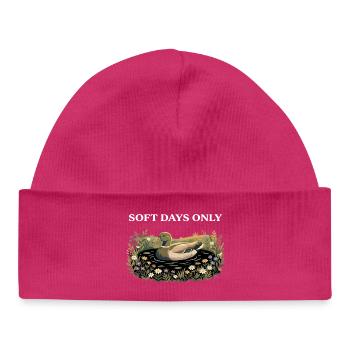 Duck in Bloom: Soft Days Cottagecore Farm - Baby Organic Beanie - hot pink - Front