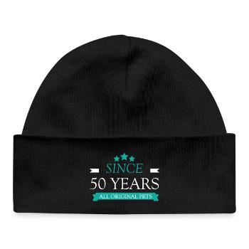 50th birthday, Since 50 years - Baby Organic Beanie - black - Front