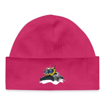 pelle à neige jaune neige - Bonnet bébé bio - hot pink - Devant