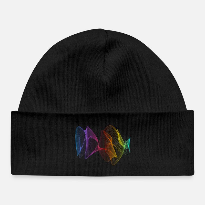 Lignes abstraites Design 01 - Bonnet bébé bio - noir