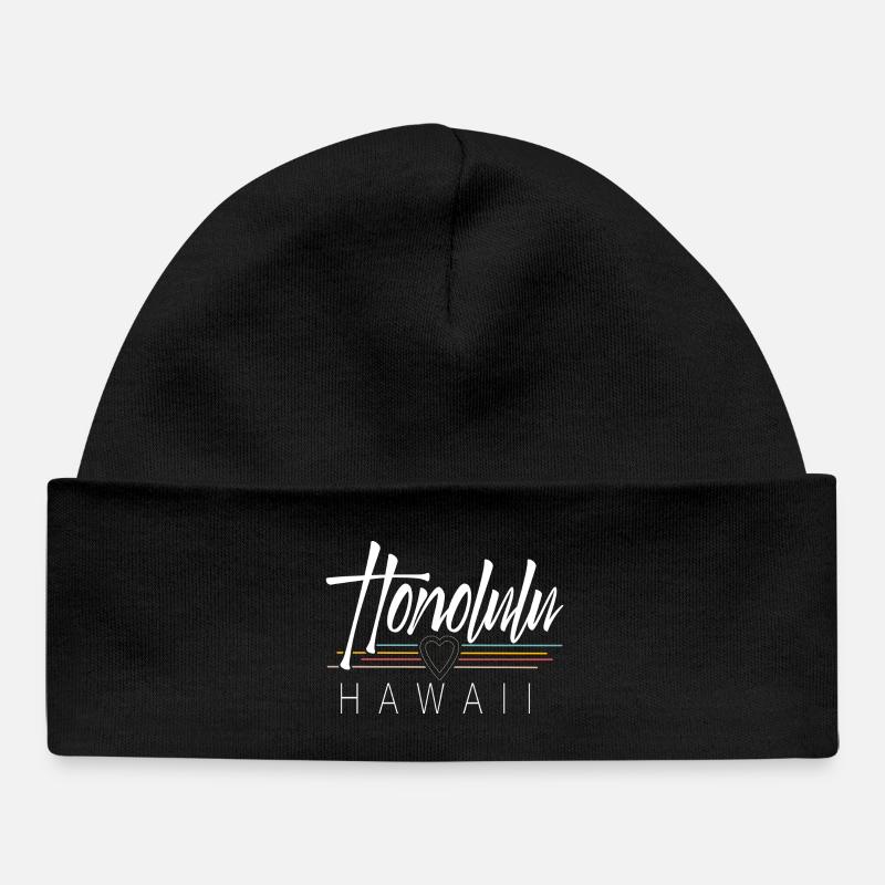 Honolulu Hawaii - Bonnet bébé bio - noir