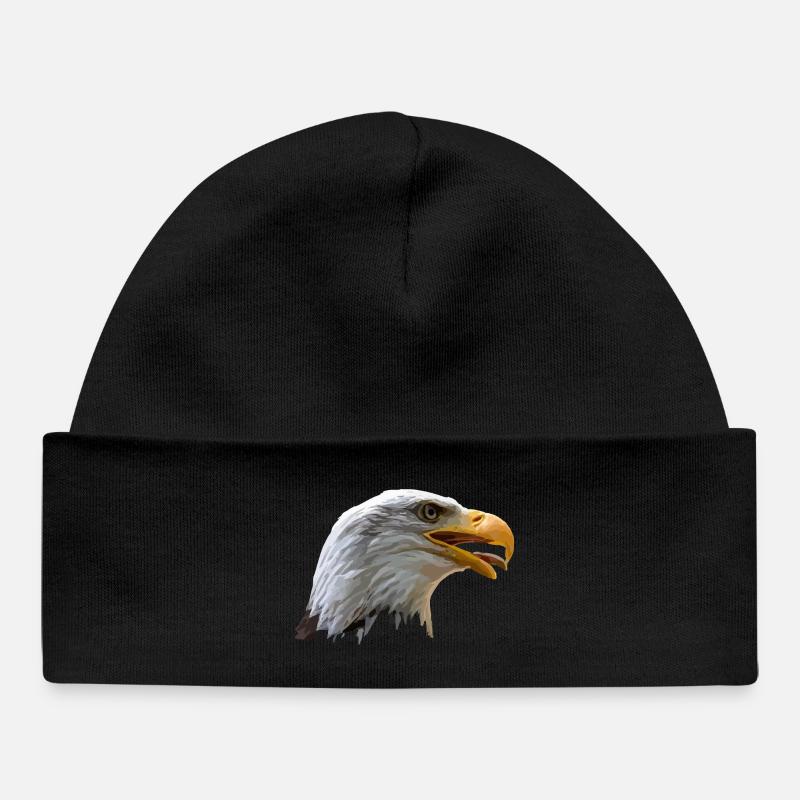 bald eagle - Baby Organic Beanie - black