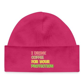 Coffee Drinking Statement Coffee Drinker Humorous - Baby Organic Beanie - hot pink - Front