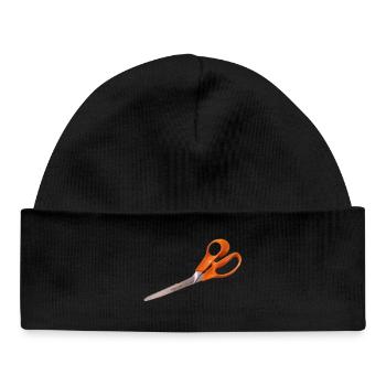 Orange Schere - Baby Organic Mütze - Schwarz - Vorne