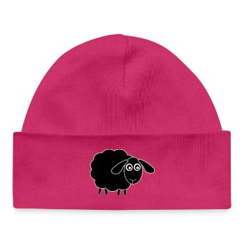 schwarzes Schaf Schäfchen - Baby Organic Mütze - hot Pink - Vorne