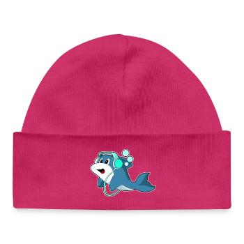 Musique casque Delfin - Bonnet bébé bio - hot pink - Devant