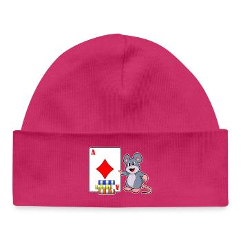 Mouse Poker Cartes de poker Jetons de poker - Bonnet bébé bio - hot pink - Devant